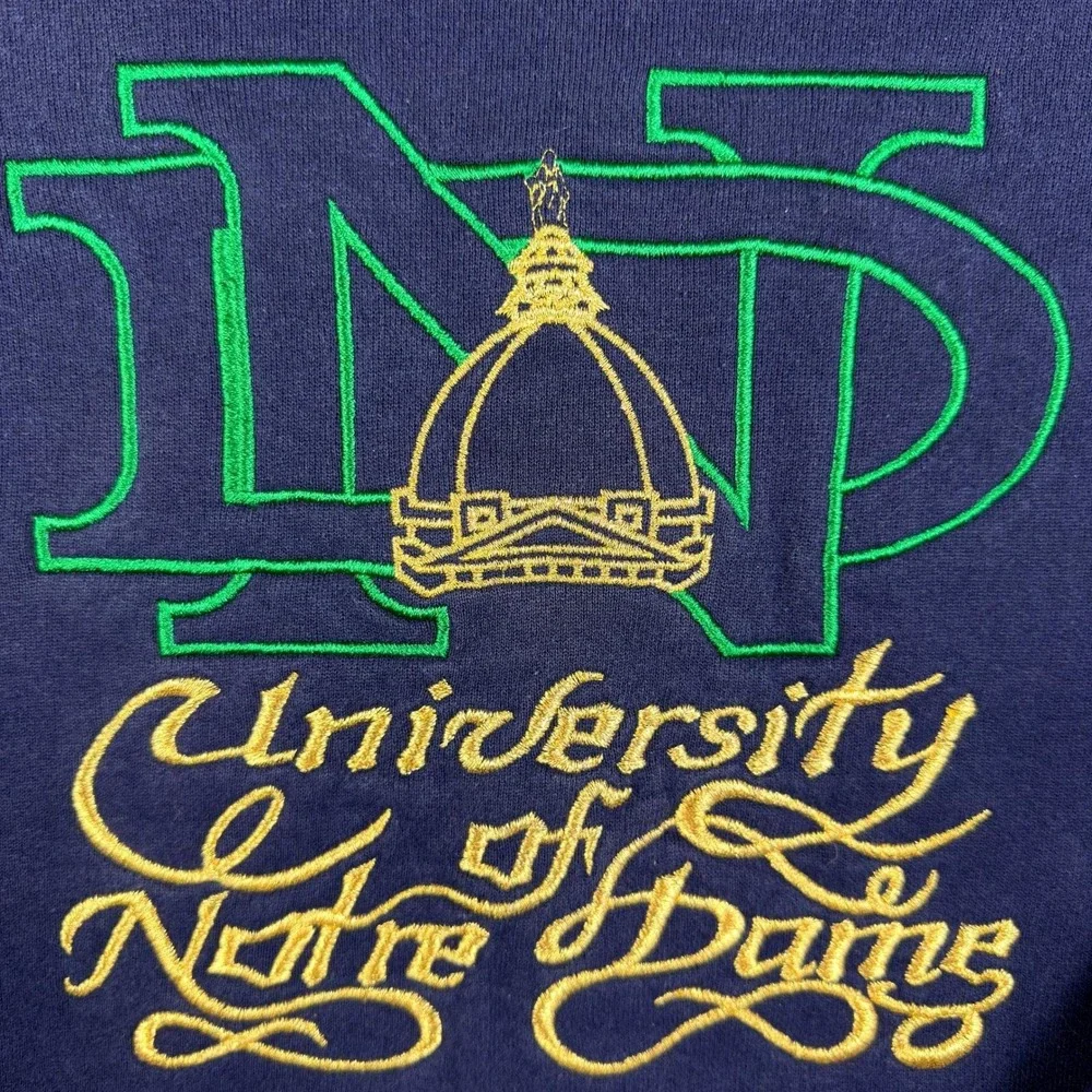 Vintage 90s Champion Notre Dame Sweatshirt‎ Mens Medium Embroidered Made In USA